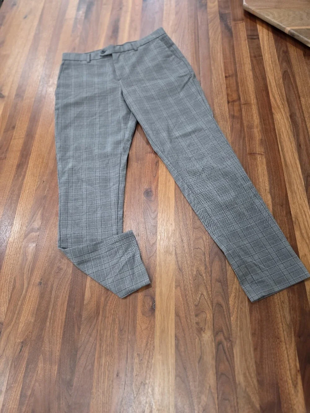 Banana Republic Grayson Slim Tapered Gray Plaid Dress Pants Size 30 X 32